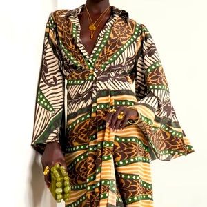 Johanna Ortiz Timbuktu wrap-effect silk-georgette midi dress